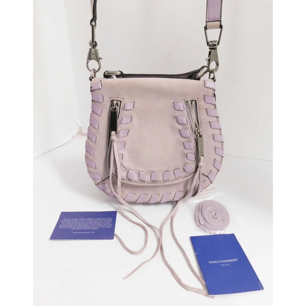 Rebecca Minkoff Vanity‎ Saddle Leather Crossbody Hand Bag Women Violet Purple